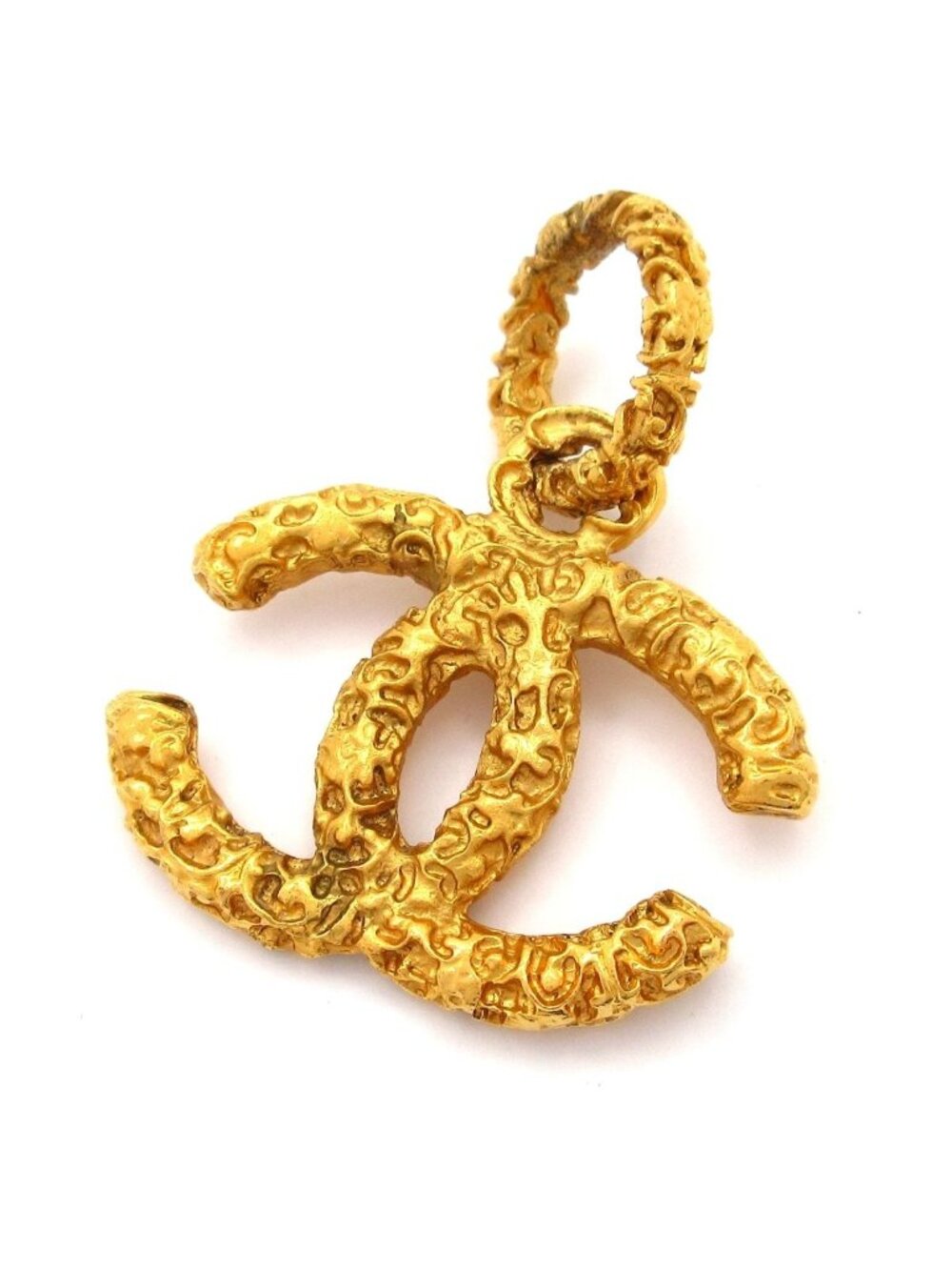 Chanel Pendant Gold CC Logo Lava